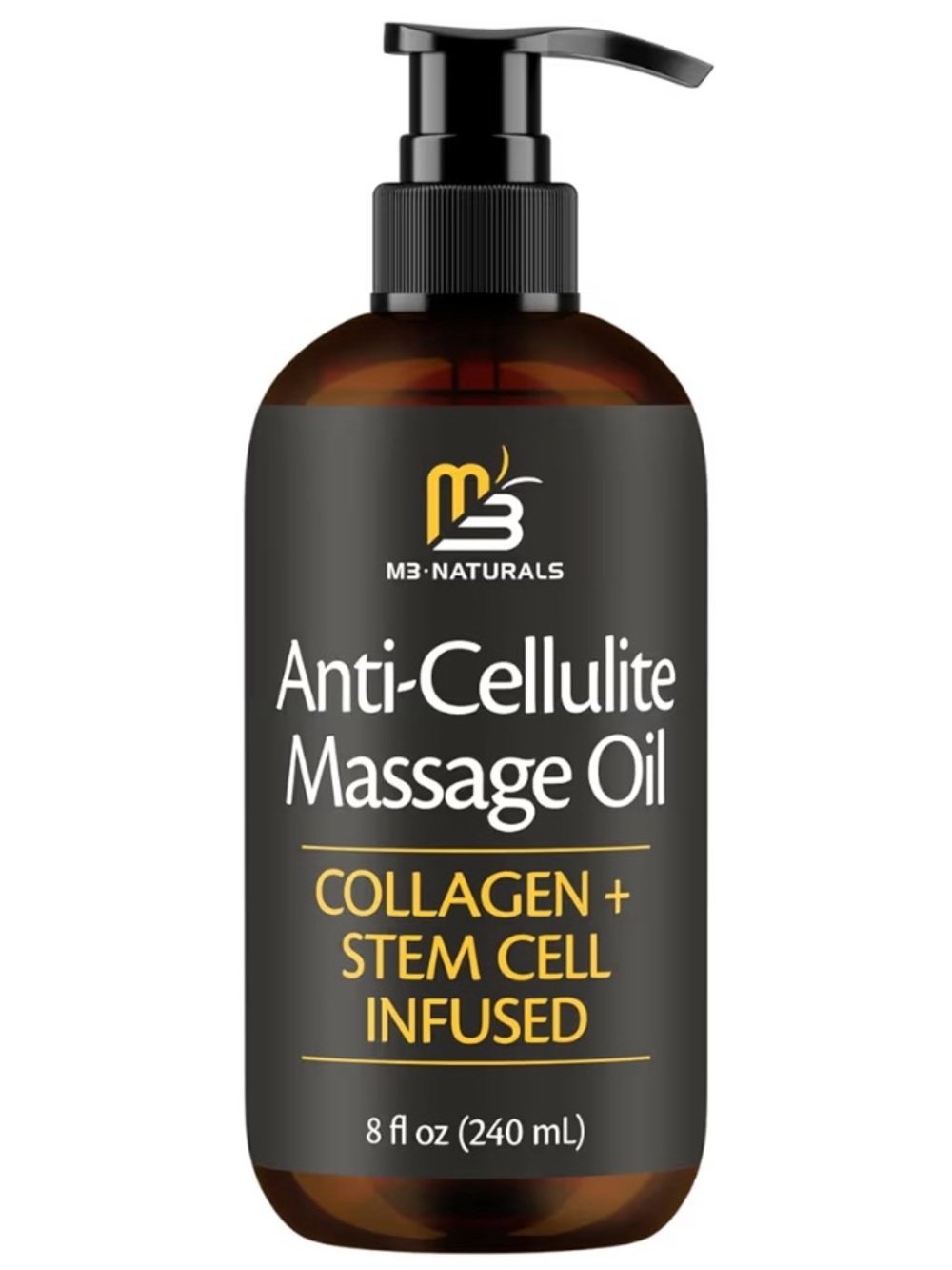 Firming Body Massage Oil with Collagen for Cellulite, 8 fl oz by M3 Collagen